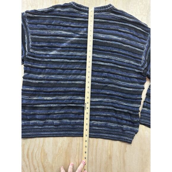 Jhane Barnes Neiman Marcus Sweater Mens Large Blues Abstract Speckled Wool Rayon - Picture 5 of 6